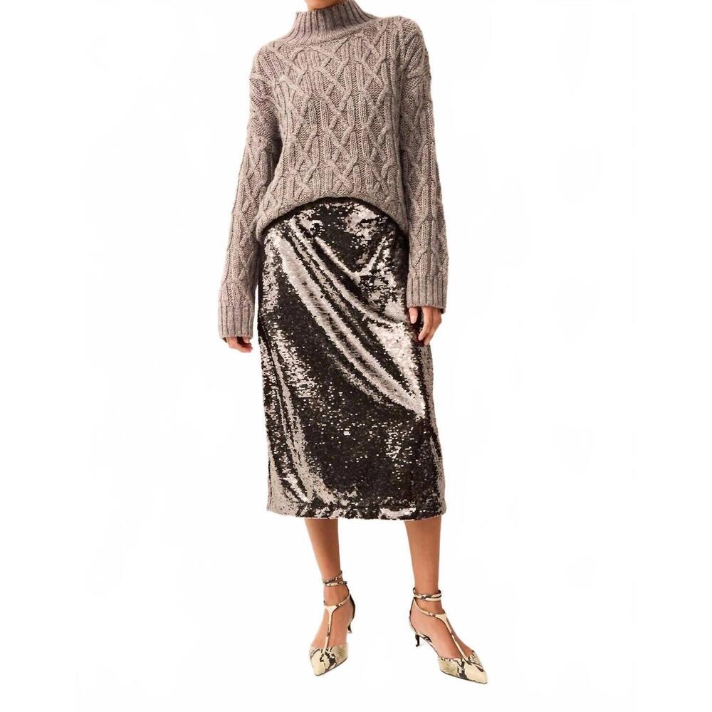 NEW MARIE OLIVER wray midi skirt in platinum